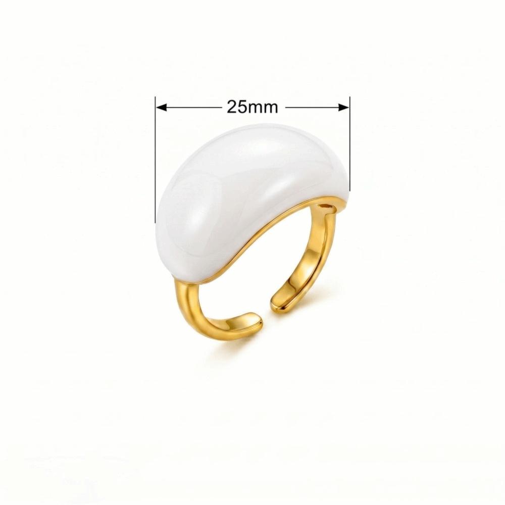 Gold Plated Brass Enamel Ring Enamel Drip Glaze Finger Ring Fashion Open End Ring For Women