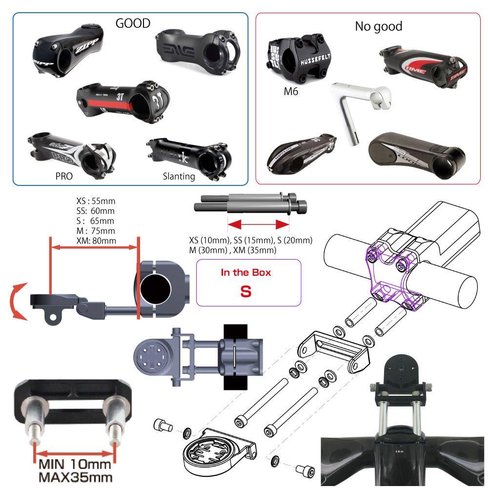RecMount Polar Combo Bolt Clamp Type M5 stem with lower Mount, (for bolts, adapter) [PL-BOLT17+GP]
