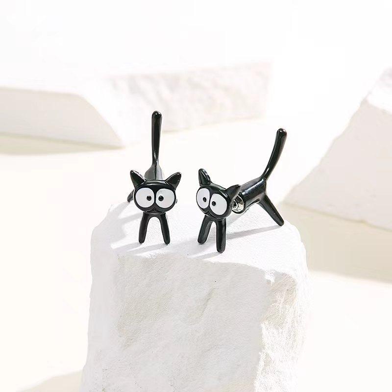 2025 Nowa Moda Ręcznie Robione Kreskówkowe Zwierzę Kot Kolczyki Sztyfty Modne Kolczyki Dla Kobiet Dziewcząt Urocza Biżuteria Party Prezenty