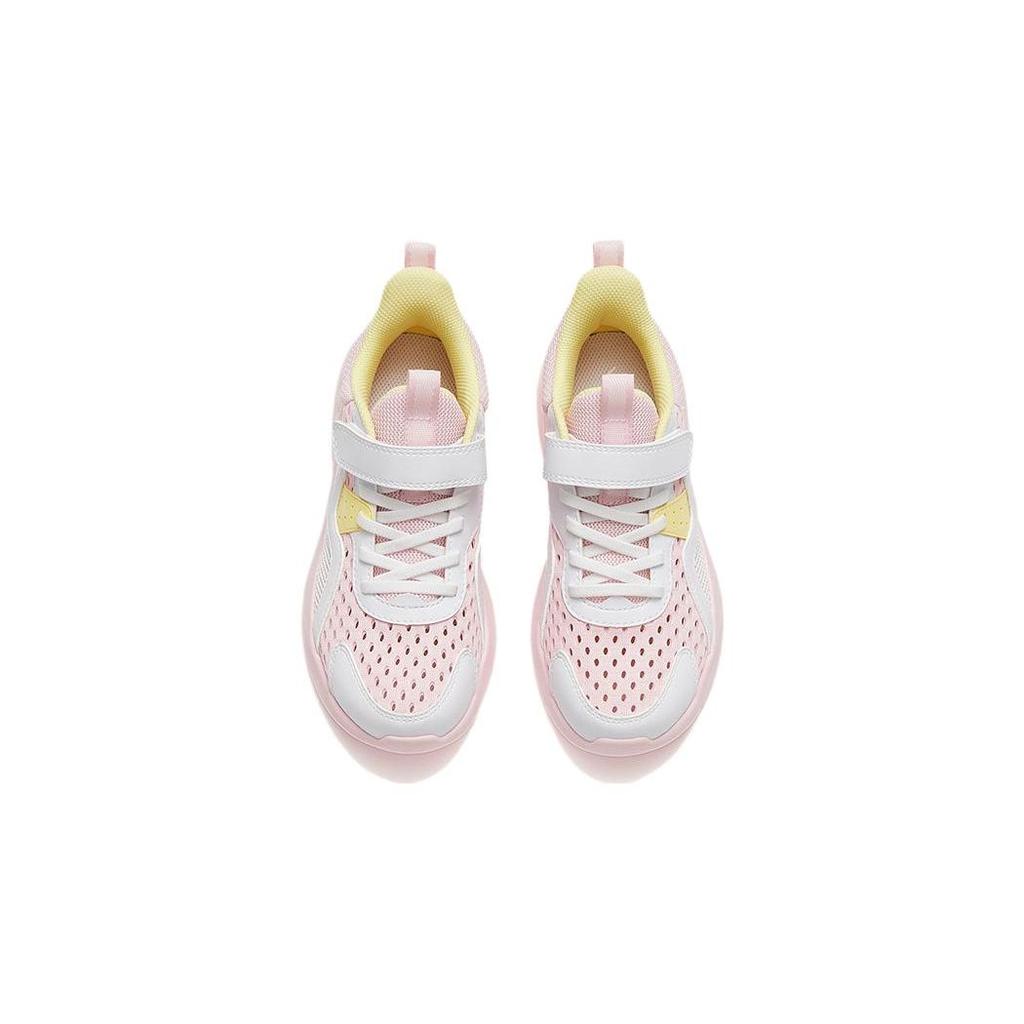 Anta Antiskid Shock Absorbing Wear Resistant Low Top Running Shoes Kids Sneakers Pink White Yellow A322325523J-2
