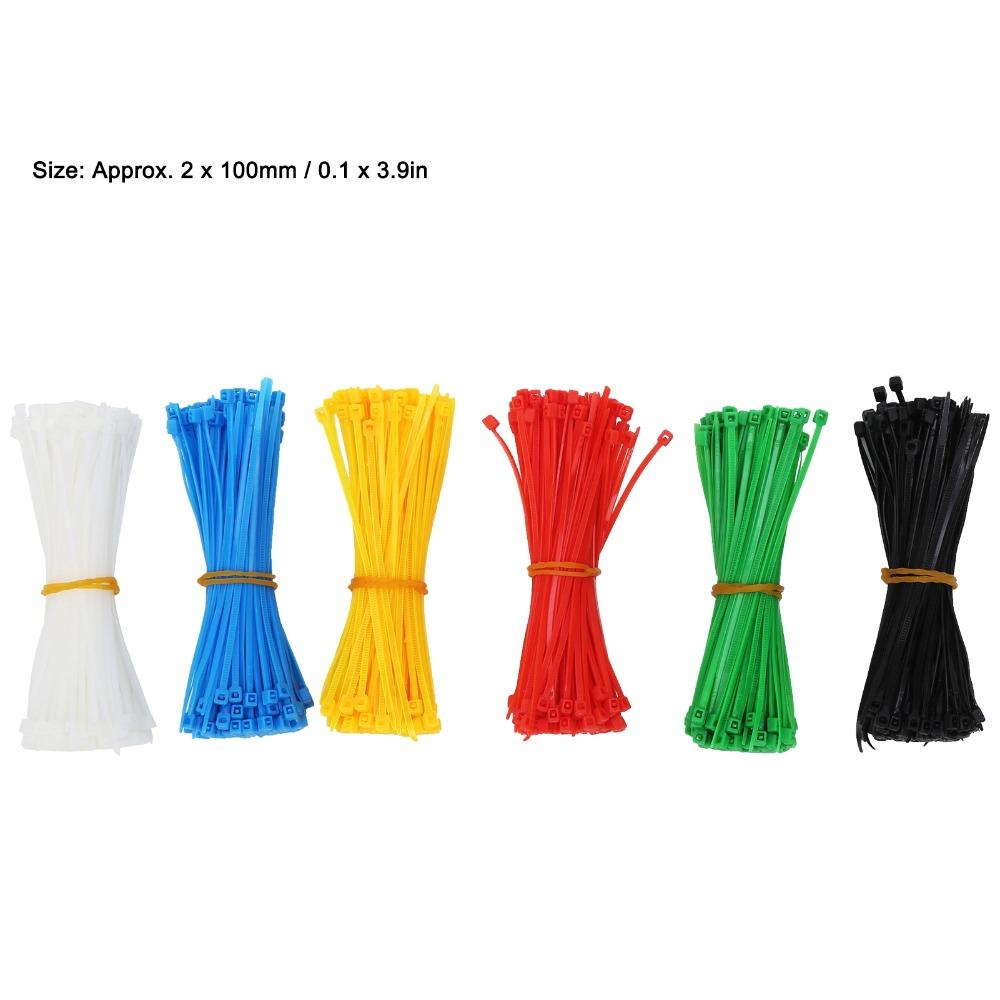 900pcs 6 Colors Multicolor Zip Ties Self-Locking Portable Zip Ties Cord Management