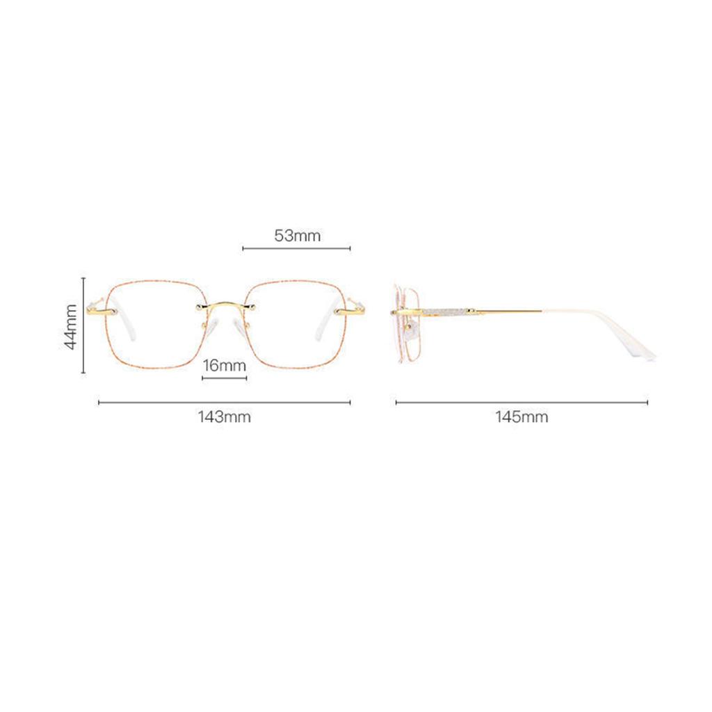 Xiaohongshu rimless glasses female myopia can be equipped with degree frameless glasses big face face small anti-blue light glasses