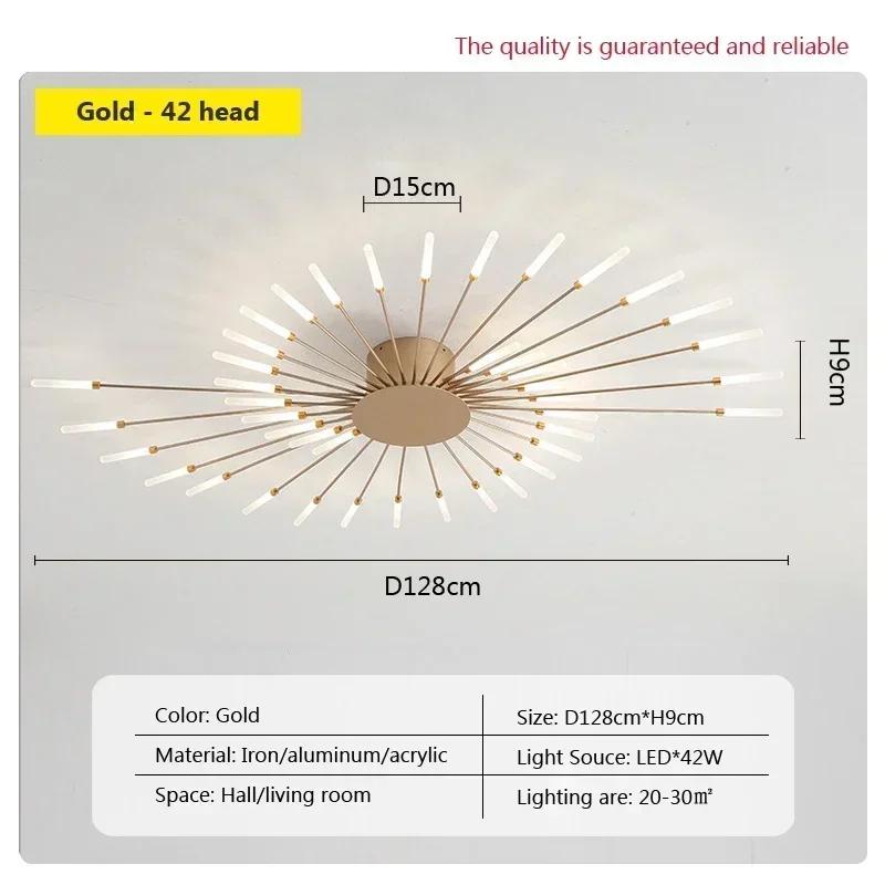 Modern LED Ceiling Lamps Acrylic Sunflower Ceiling Lights Brushed Antique Gold Creative Chandelier Living Dining Room Lighting