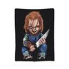 Halloween Movie Horror Chuckys Michael Myers Knitted Blanket Velvet  Lightweight Thin Throw Blanket For Bedroom Sofa Bed Rug