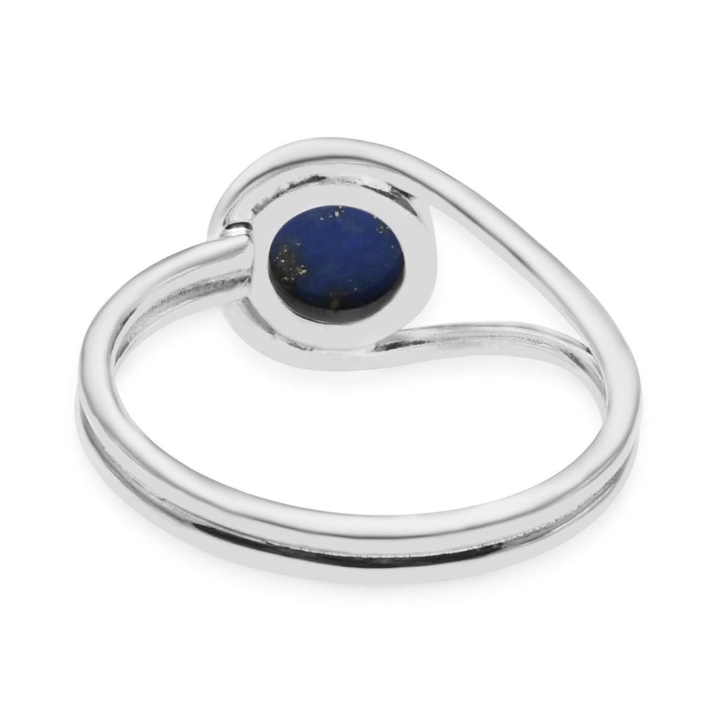 Natural Lapis Lazuli Gemstone Ring, 925 Sterling Silver, Statement Ring, Round Gemstone, Handmade Ring Jewelry, Gift for Easter, Ring Size - 5