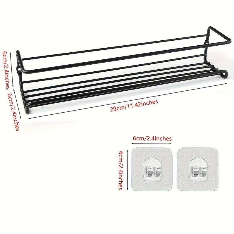 2pcs Wall Mount Spice Organizer, Metal Hanging Racks, Single Layer, Seasoning Shelf, Kitchen Shelf, Organizer Rack For Cupboard