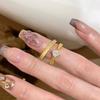 Vintage Princess Cut Ring Silver Frosted Finish Stackable Square Diamond Ring for Women