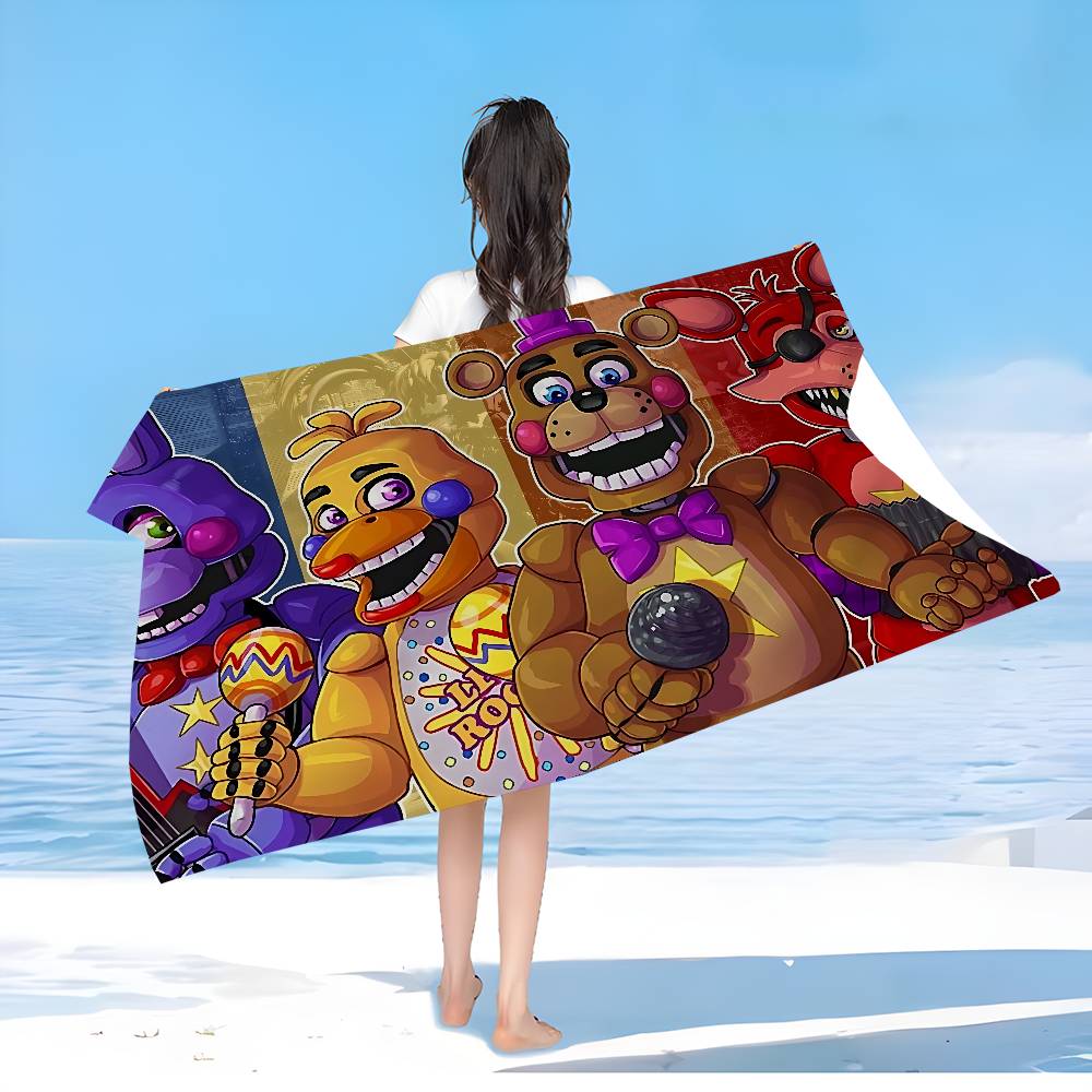 F-FNAF Five-nights-At-Freddys Mikrofaser Strandtuch Saugfähig Schnelltrocknend Weich Yoga Schwimmen Urlaub Bergsteigen Handtuch