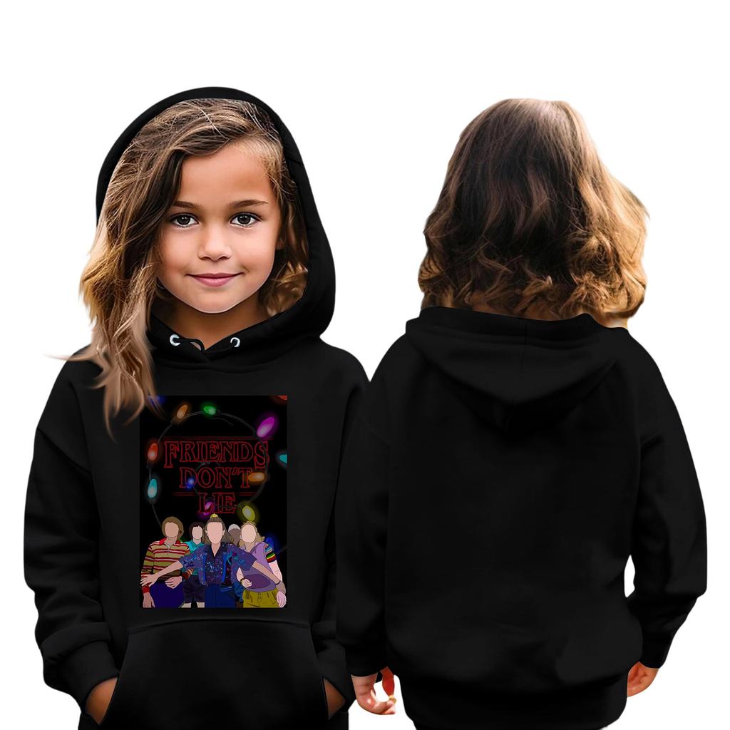 Sweat-shirt pour enfants à manches longues, léger et décontracté, à capuche ample et confortable