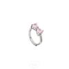 Elegant Pink Zircon Butterfly Adjustable Ring - Korean Light Luxury Design