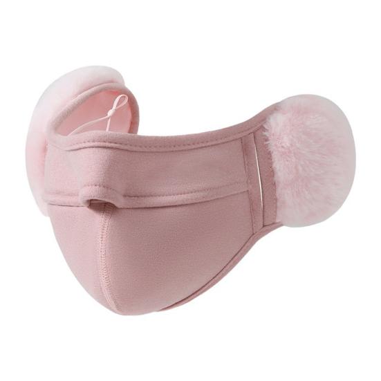 

Велосипедная защитная маска с мягкими наушниками, ветрозащитная, теплая, для осени, зимы, холодной погоды розовый