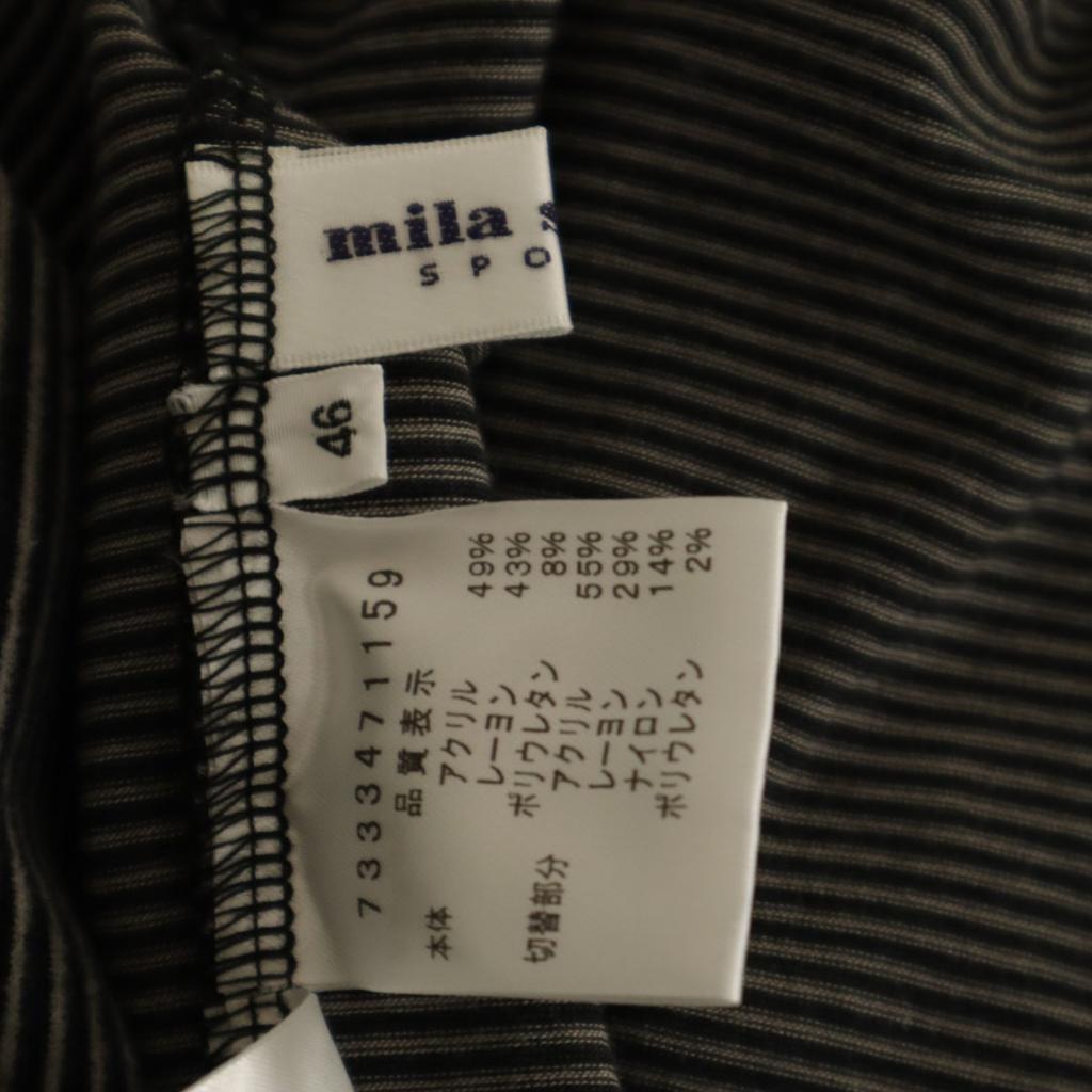 mila schon sports Border Pattern Long Sleeve High Neck Cut 46 Black Men's Used