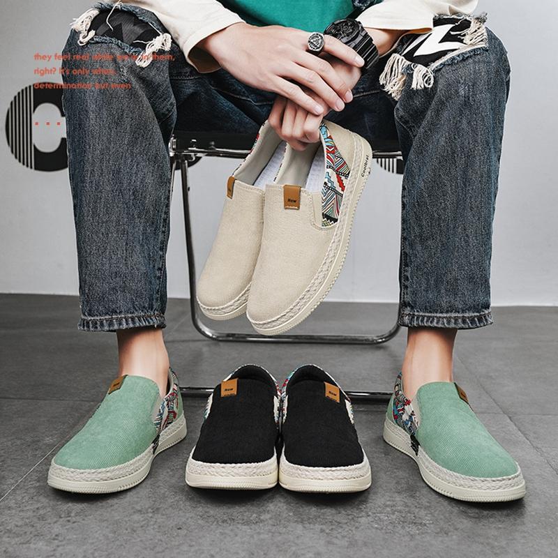Flat Canvas Shoes For Men Fisherman Linen Cloth Loafers Summer Men's Sneakers Shoes Male Casual Shoes Man