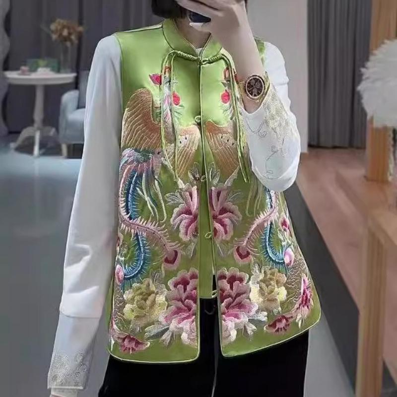 Thin Quality Vintage Traditional Clothing Streetwear Chinese Style Coats Vest for Women Jackets Fashion Clothes Ethnic Style