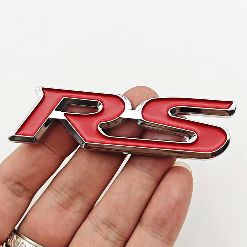 3D ABS Car Letters Logo RS Badge Rear Trunk Sticker Fender Side Emblem For Honda Civic City Fit Shuttle Jazz Car Acceessories
