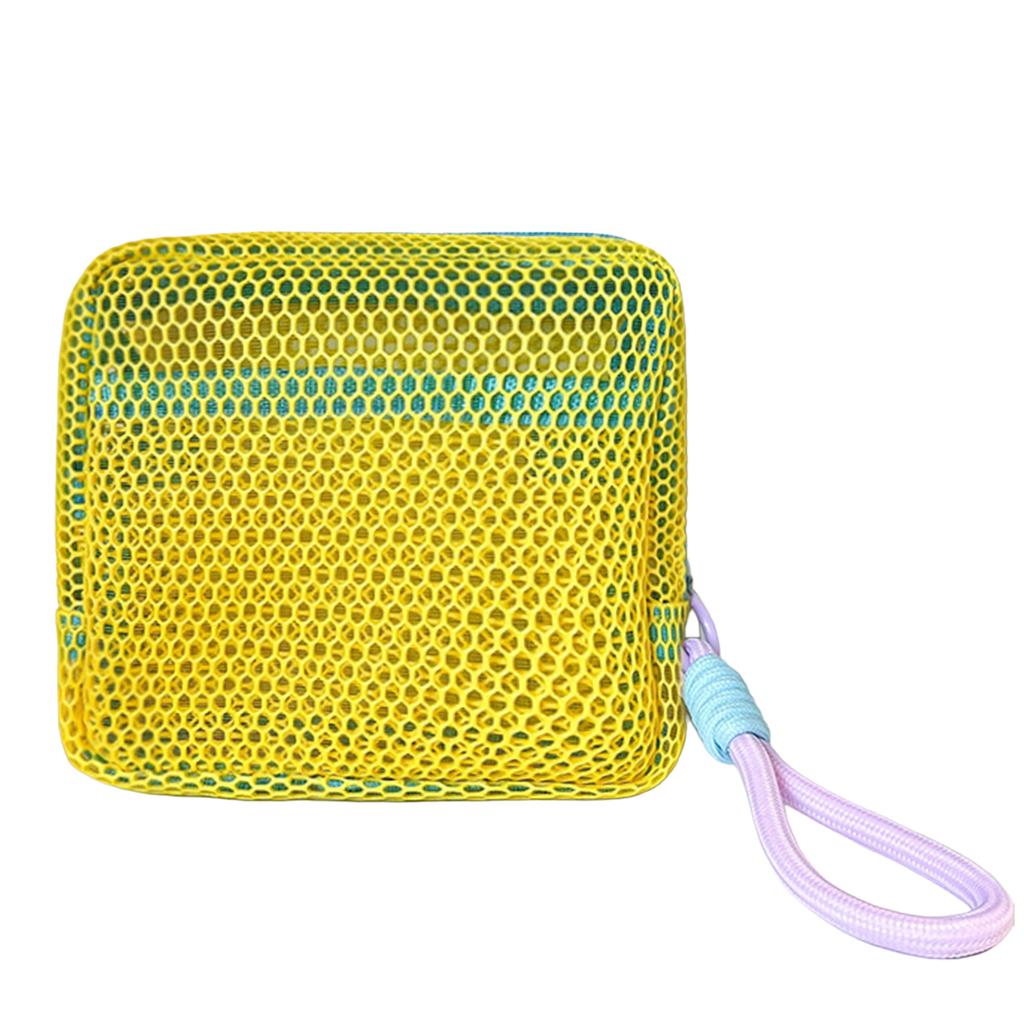 Kleine Netz-Strandtasche Klare Kosmetiktasche mit abnehmbarem Handgelenkband Reise-Organizer für Sonnencreme Schlüssel Kabel