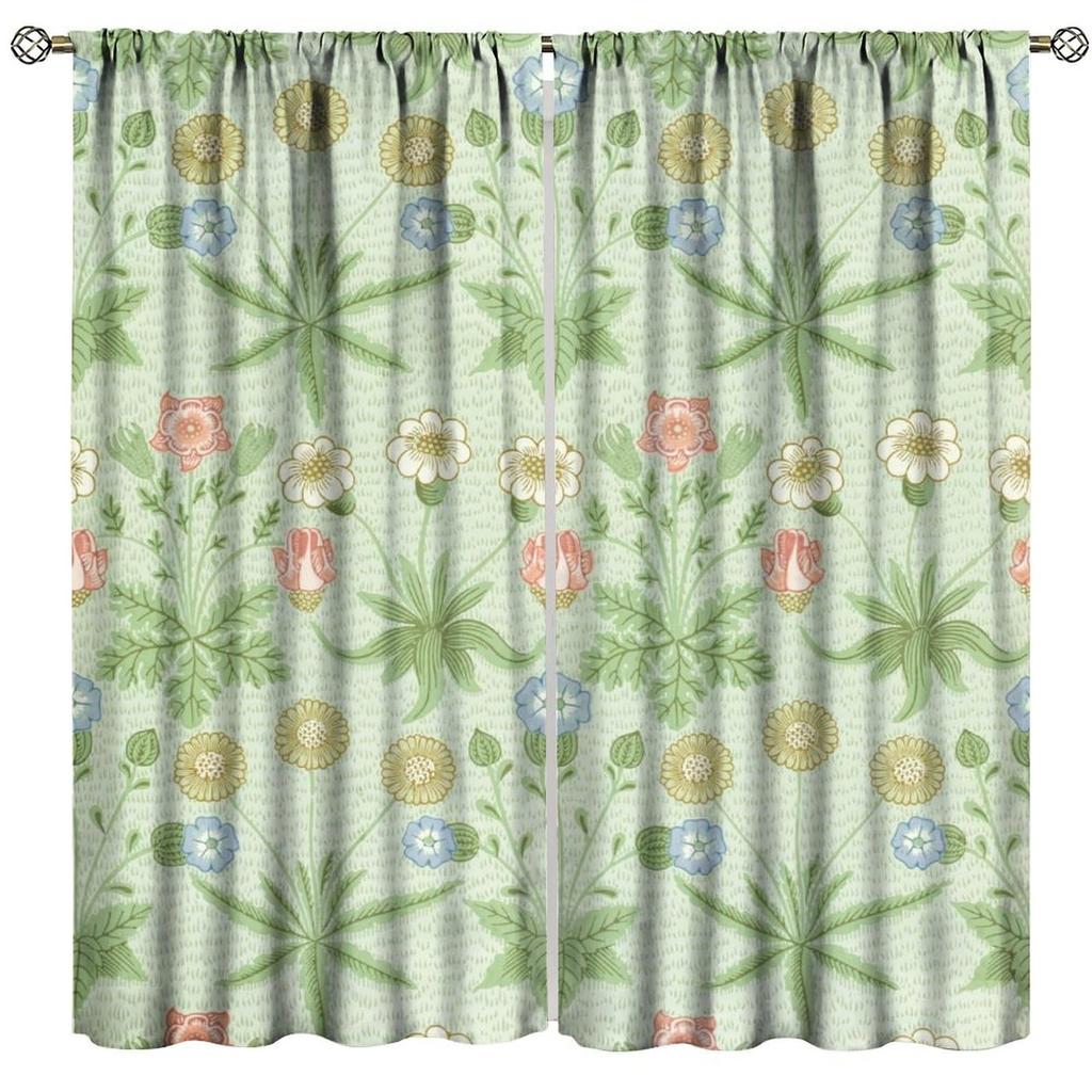 Tenda Retro Finestre William Morris con Motivo Botanico, Tenda Oscurante William Morris Arte Floreale 2 Pannelli