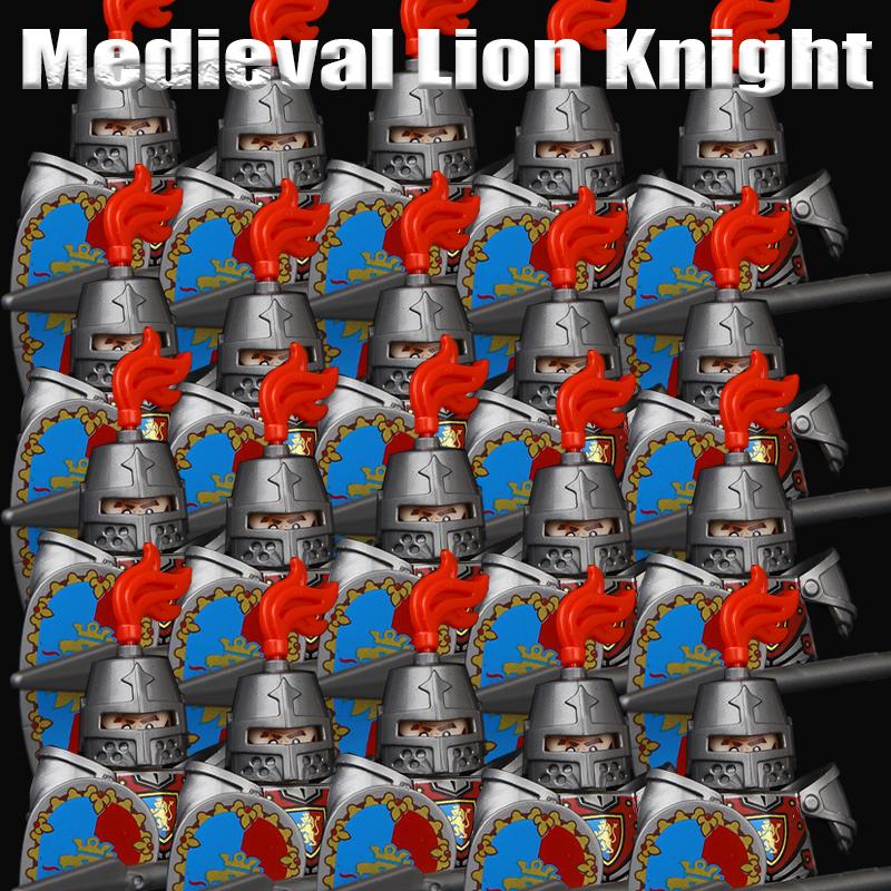 Medieval Military Soldier Series Building Blocks Castle Black Eagle Green Dragon Knights Figures Militia Accessories Bricks Toys