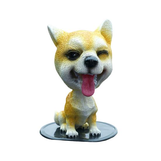 Shake Head Dog Car Dashboard Decoration Funny Nodding Dog Ornament Resin Auto Interior