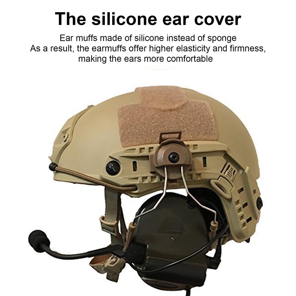 7.1mm Military Headset Professional Noise Canceling Electronic Shooting Earmuffs with U94 PTT for Yaese VX‑3R