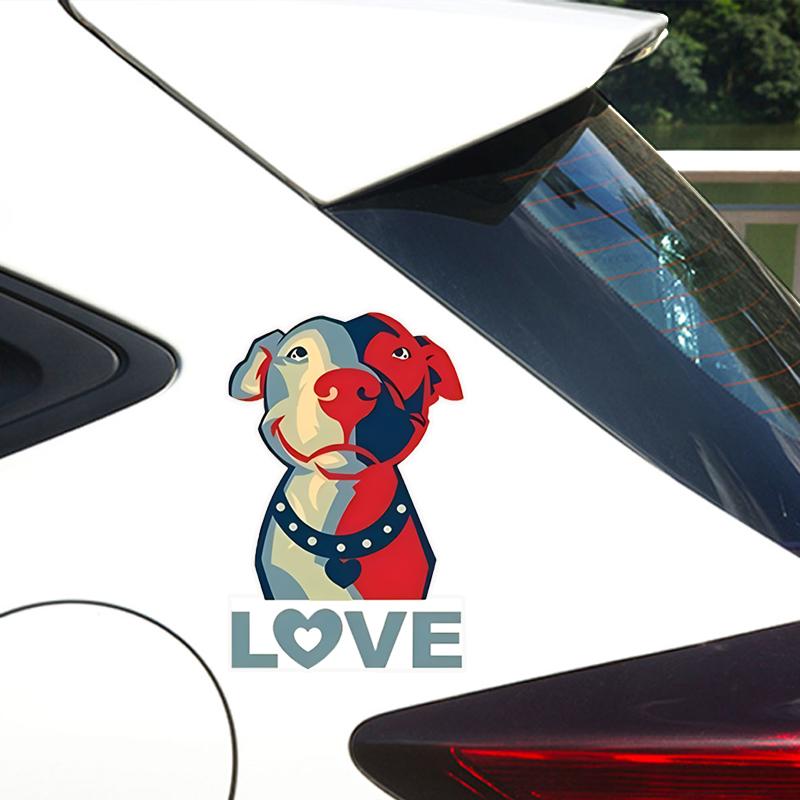 JT139#10x15cm Pitbull - Love Sticker - Sticker Graphic - Auto, Wall, Laptop, Cell, Truck Sticker For Windows, Cars, Trucks