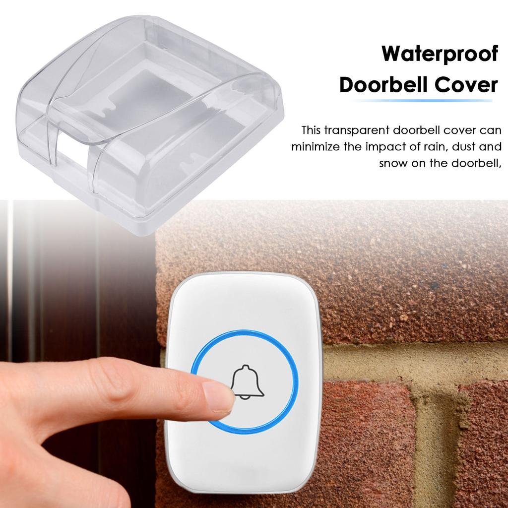 Big Waterproof Cover For Wireless Doorbell Smart Door Bell Ring Button Transparent Heavy Rain Protective Cover Waterproof Home