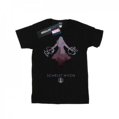 Baumwoll-T-Shirt mit Scharlachroter Hexen-Silhouette für Mädchen