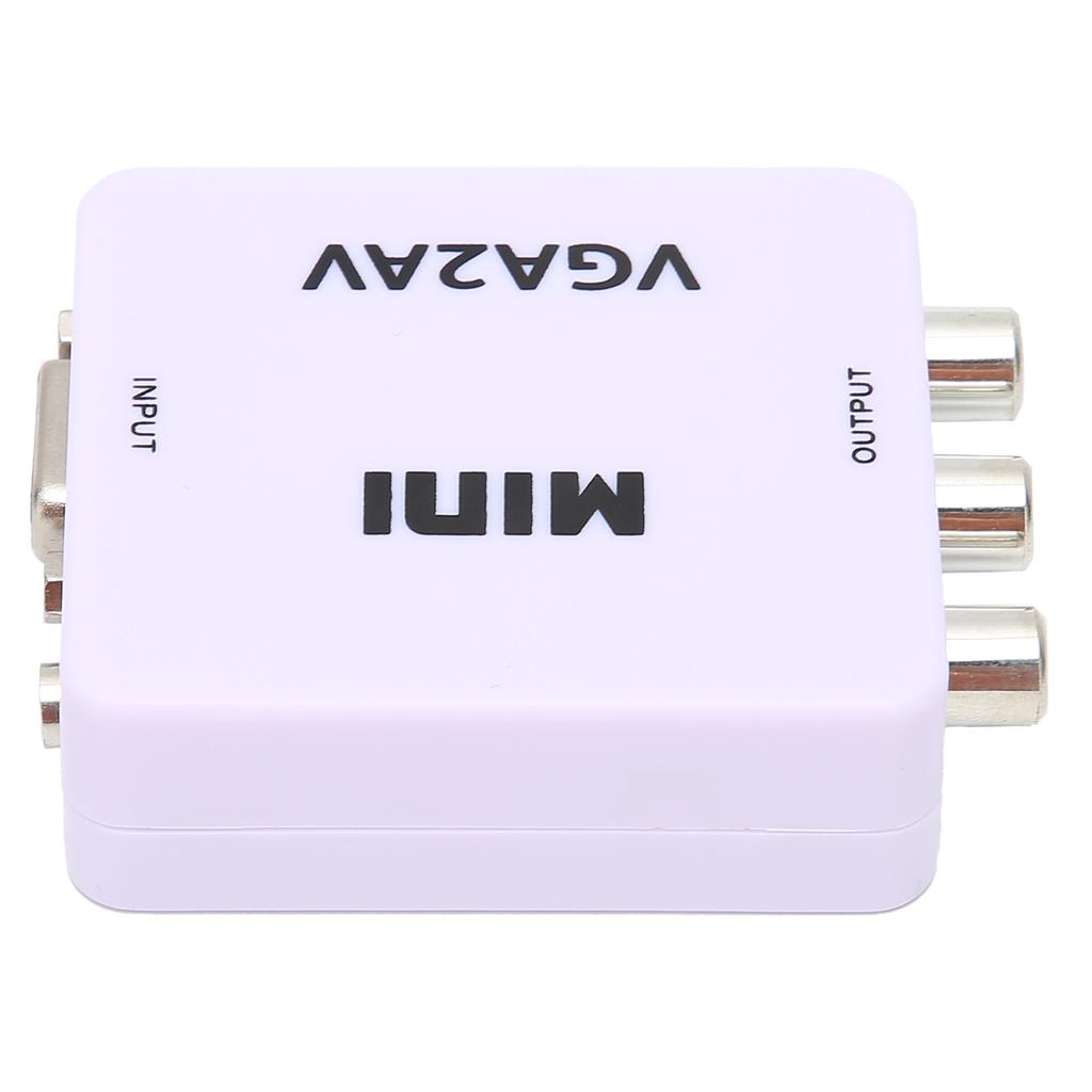 Mini VGA to AV 1080P HD Video Converter Adapter 165MHz with Data Cable for TV PC