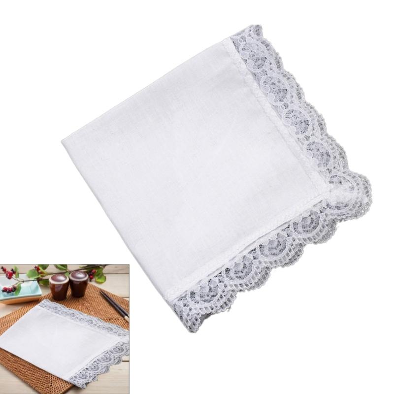 Lace Edge Handkerchief for Kids Male Women Elderly Handkerchief Pocket Handkerchief for Wedding Gift