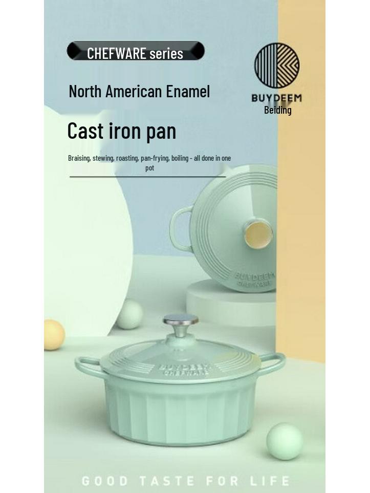 Buydeem Cast Iron Enamel Stew Pot