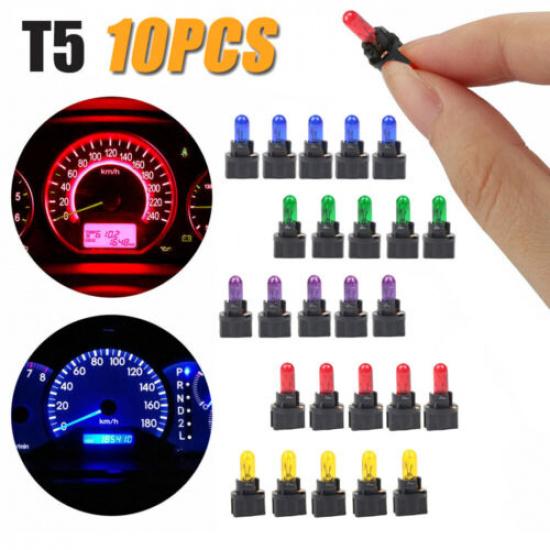 10Pcs T5 SMD Car LED Dashboard trument Interior Light Lamp Bulb Accessories