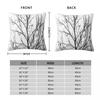 Black White Tree Branches Autumn Square Pillowcase Polyester Linen Velvet Printed Zip Throw Pillow Case Room Cushion Cover