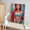 Disney 5D DIY Diamond Painting Ariel Illustration From The Little Mermaid Full Round Diamond Mosaic Cartoon Embroidery Art Painting for Home Decor
