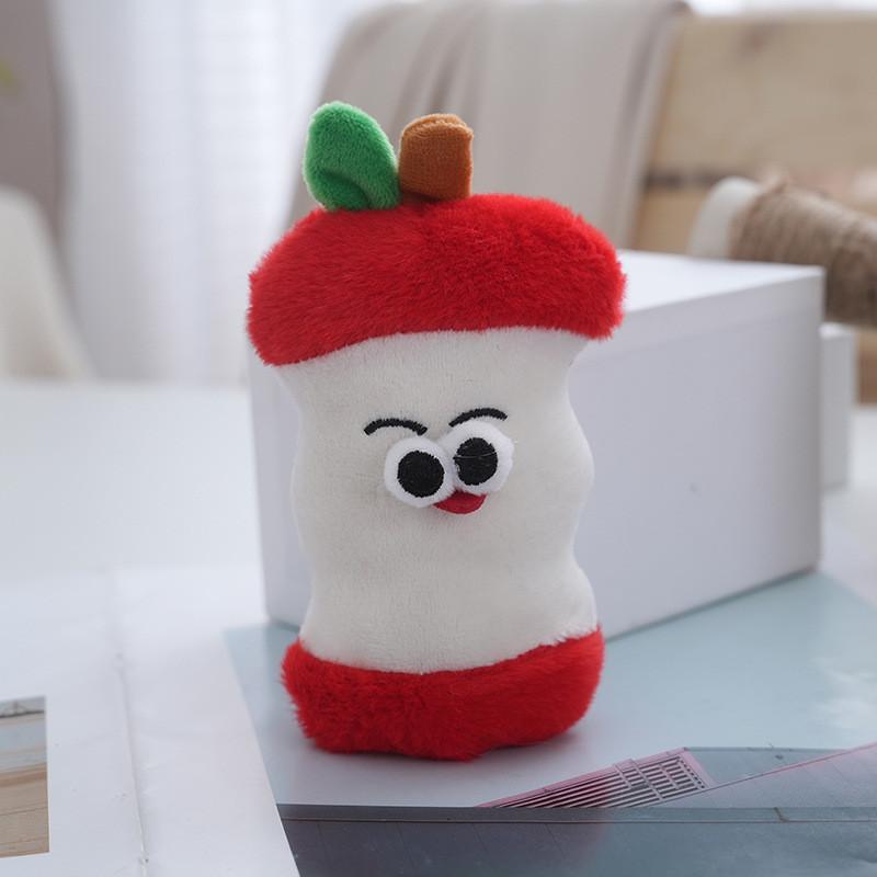 Cute Apple Shaped Plush Toy Doll Keychain Soft Material Ideal Gift For Children