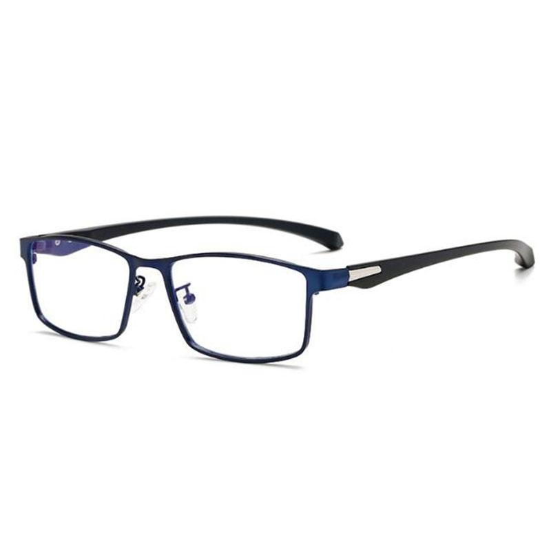 Square Finished Myopia Glasses Full Metal Frame Ultralight Shortsight Spectacles 0 -0.5 -1.0 -2.0 To -6.0