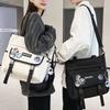 Canvas Bag Tutor Bag Tutor Bag Primary School Students Girls and Boys Multiple Pockets  Hand Held One Shoulder Crossbody Bag Trend