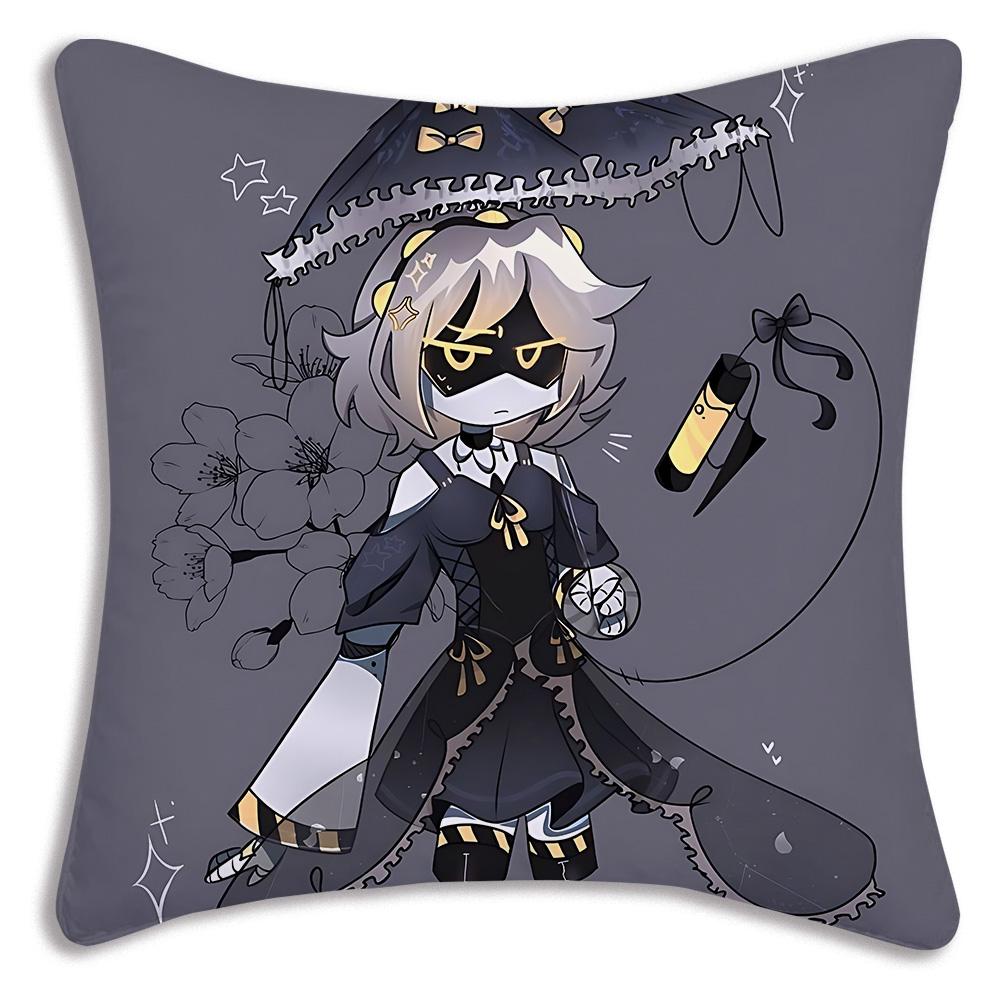 Horror Comedy M-Murders Drones Pillow Covers Cartoon Sofa Decorative Home Double-Sided Printing Short Plush Cute Cushion Cover