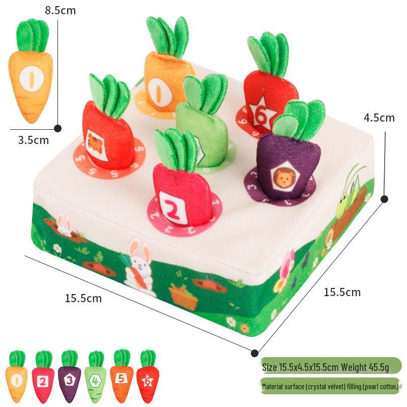 

Children s Plush Radish Pull Toy - Educational Teething Toy for Number Recognition