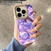 Phone Case: 2D Flat Lambskin Suitable for iPhone 18 17 16 15 14 13 Pro Cases, Crystal Bear, Christmas and Halloween Gifts
