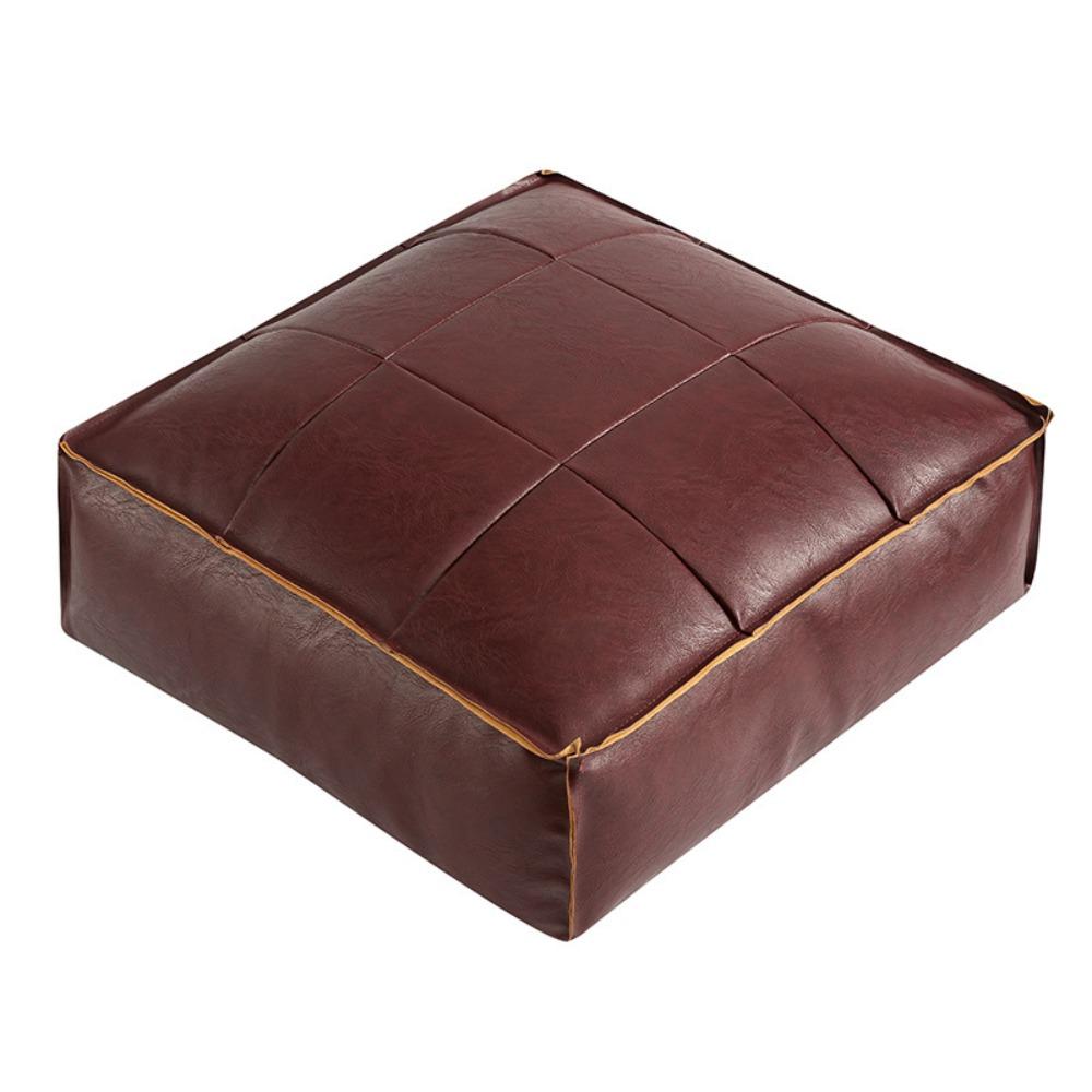 Square Sofa Stool Cover PU Leather Storage Leg Bench Sofa Footstool Seat Cushion Cover Under Desk