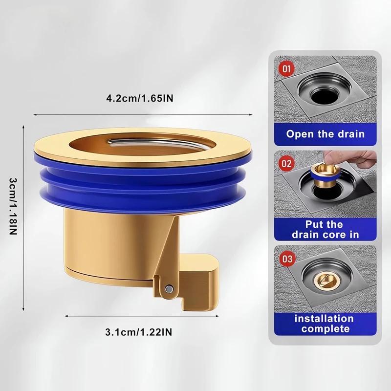 Desodorante anti-cheiro para piso, filtro de drenagem de água, plug de filtro de piso, válvula de drenagem de chuveiro, acessórios de banheiro resistentes a odores