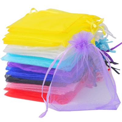 100 Peças Sacos de Embalagem de Presente de Organza Multicoloridos Sacos de Armazenamento de Doces e Joias Sacos de Presente para Decoração de Festa de Casamento e Natal