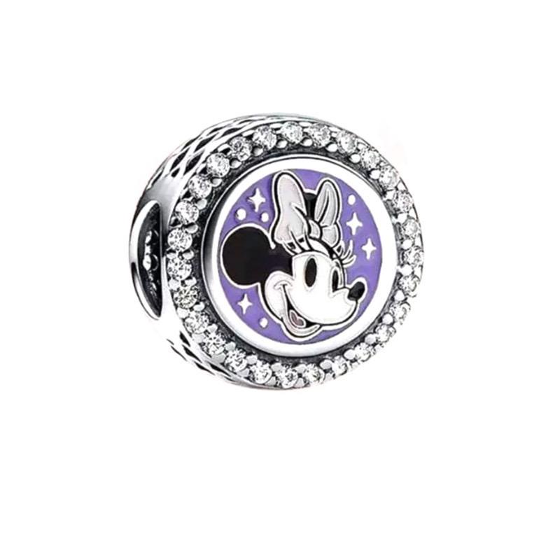Mini Copper Mickey Mouse Hairband Car Safety Chain Clip Charm Bead Fit For Original Bracelet Diy Women'S Jewelry