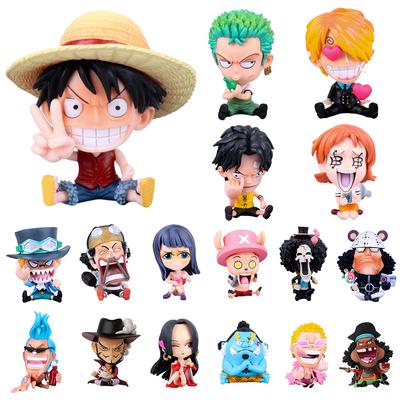 Verze Q One Piece Luffy Figure Roronoa Zoro Manga Anime Socha Plastová akční kolekce Modely Hračky pro děti