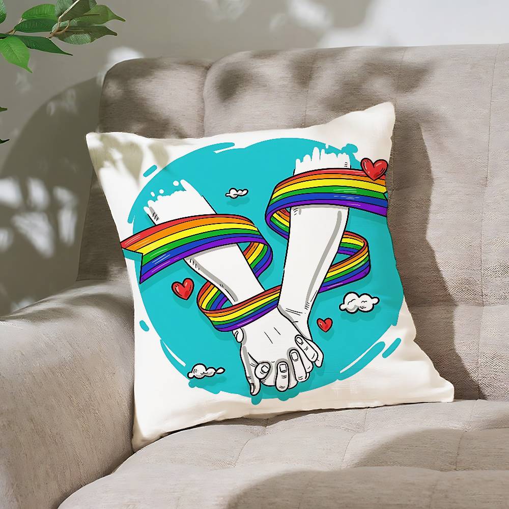 Rainbow Lgbt Pillow Case Cushion Cover Soft Cute Throw Pillow Case For Car Sofa Pillowcase Polyester With Zipper