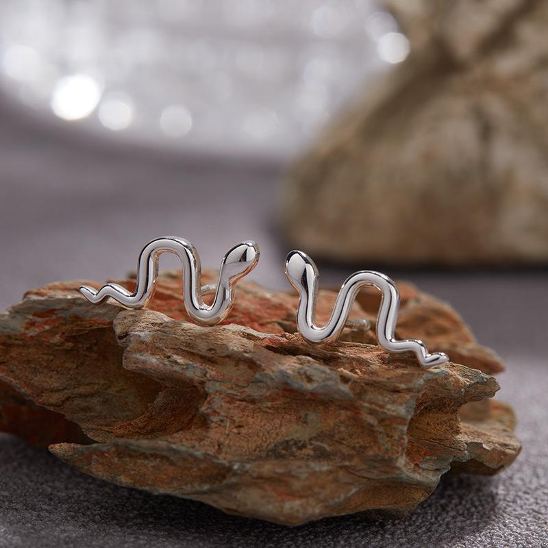 Original Design Niche S925 Sterling Silver Snake Ring 18K Non-Fading Index Finger Ring High-End Jewelry