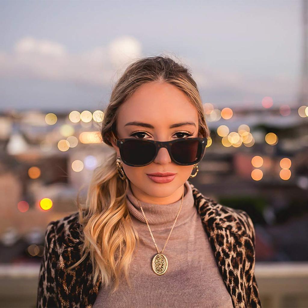 [LumiSyne] Wooden Sunglasses, Hand Made, Men's & Women's, Wellington Style, Polarized UV Protection, Mirrored Lenses, One-Piece Lens, Rimless Frame,