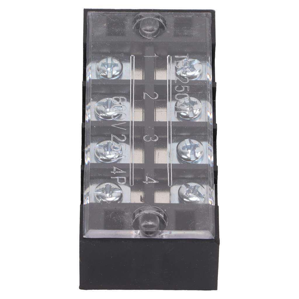 50pcs Terminal Blocks Dual Row 25A 600V Good Electrical Conductivity Screw Terminal Strip Blocks for Distribution Box