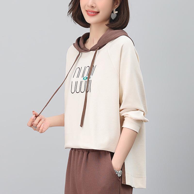 Mom's Casual Hooded Pullover for Women - Loose Fit, Spring/Fall 2024 Trend
