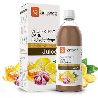 KRISHNA'S HERBAL & AYURVEDA Cholesterol Care Juice - 1000 Ml | Contains Honey With Apple Cider Ginger Garlic, Sugar Free, Helps In Digestion, Made